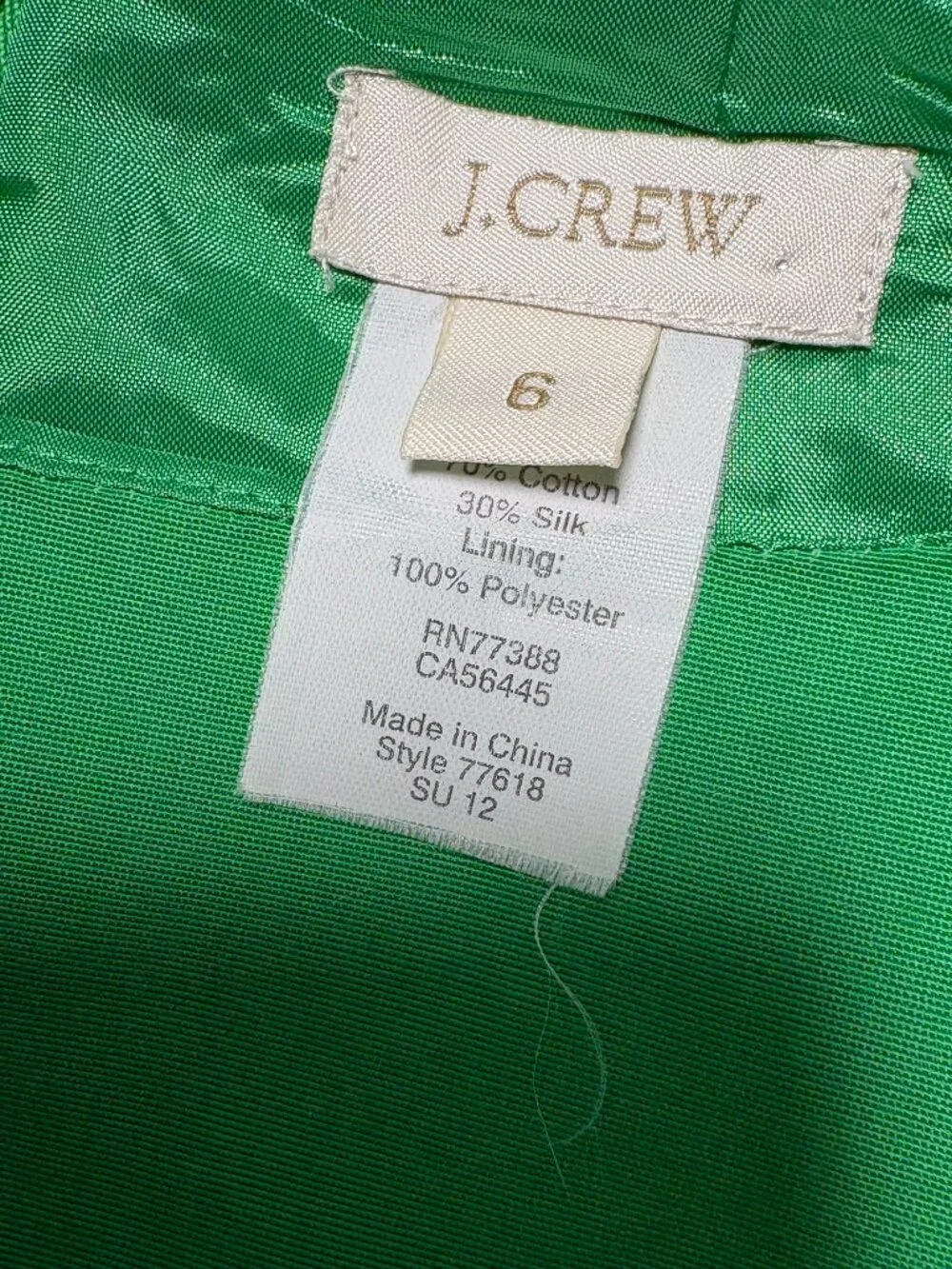 J.Crew Lucille Dress – Size 6 – Kelly Green